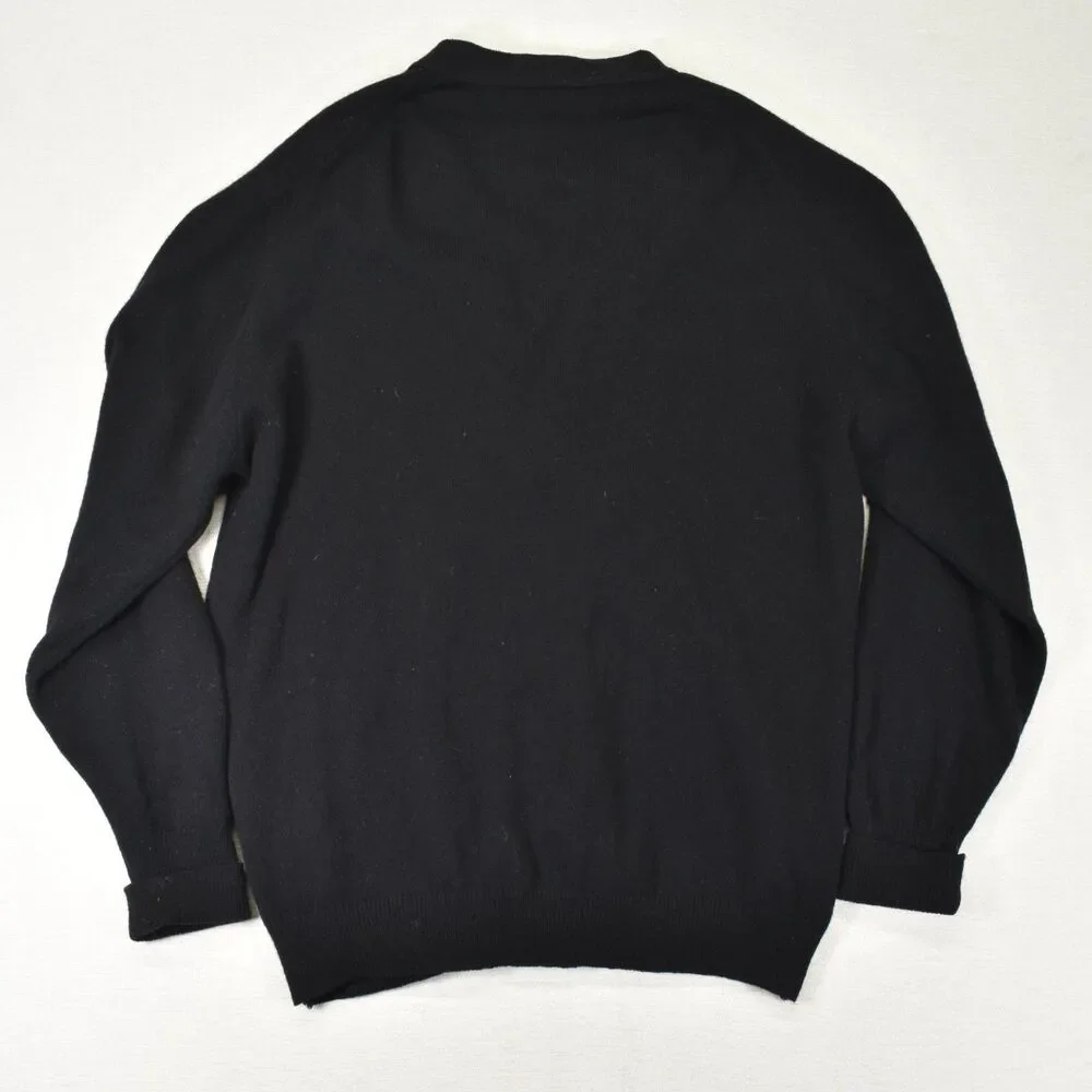 LL Bean Vintage Lambswool Cardigan Sweater V Neck Made in Ireland Large Tall LT